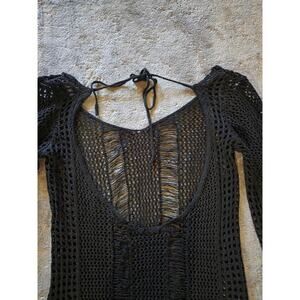 Corchet Swimsuit Coverup for Women Long Sleeve size M